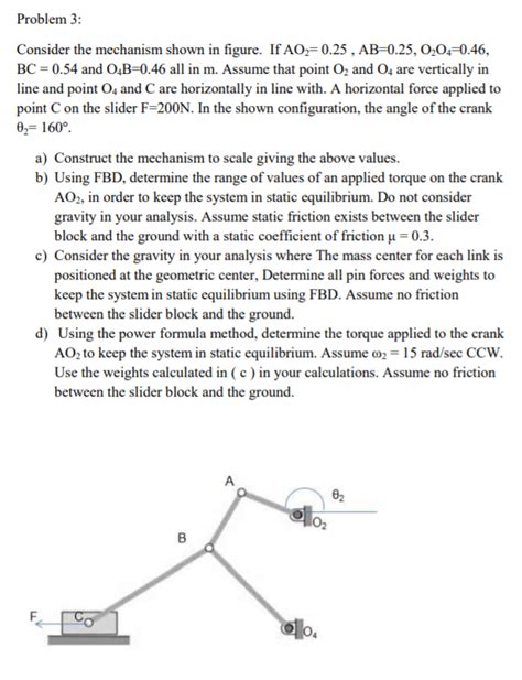 Problem 3 Consider The Mechanism Shown In Figure If Chegg