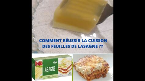 Comment Precuire Les Feuilles De Lasagne Youtube