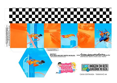 Caixa Sextavada Hot Wheels Fazendo A Nossa Festa