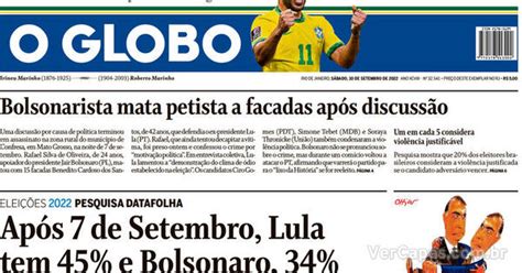 Capa O Globo S Bado De Setembro De