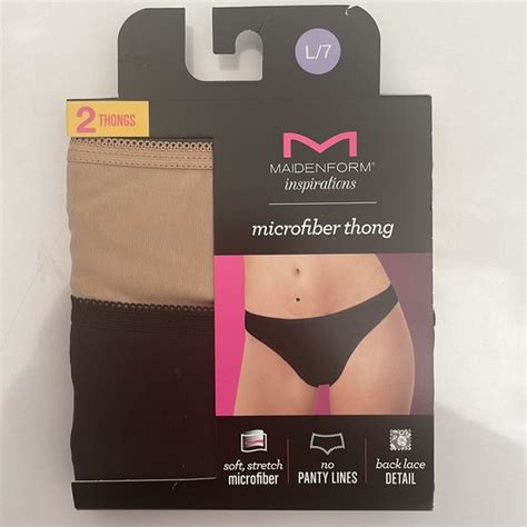 Hanes Intimates Sleepwear New Pk Hanes Maidenform Thong Size L Ct Black Nude Underwear