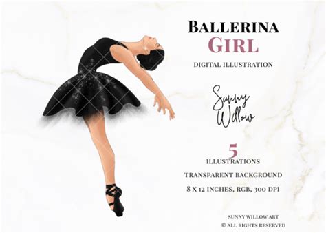 Ballerina Girl Clipart Illustration Graphic by Pixie Lines · Creative ...