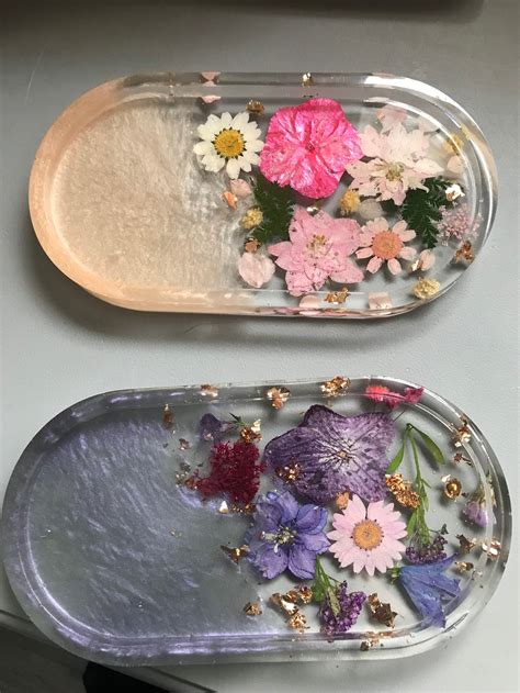 Resin Trayfloral Traypressed Flower Tray Jewelrysoap Dish Etsy