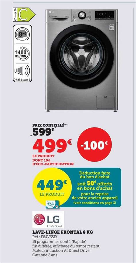 Promo Lave Linge Frontal Kg Lg Chez Hyper U Icatalogue Fr