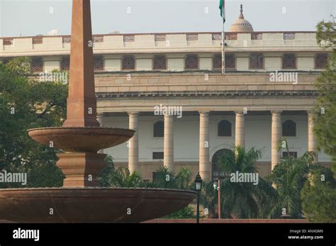 INDIA, Central Delhi: Indian Parliament, Sansad Bhavan, Exterior Stock ...