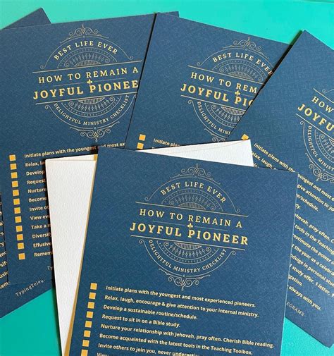 Jw Pioneer Cards Jw Checklist Card Jw Pioneer School Cards Etsy Australia