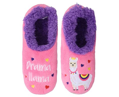 Slumbies Women S Drama Llama Simply Pairables Slippers Pink Catch