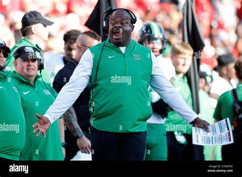 Marshall Head Coach Charles Huff Protests A Call During The Second Half