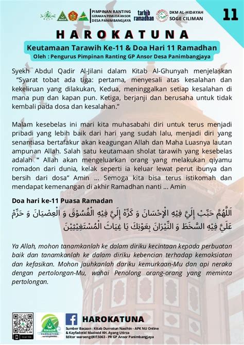 Catatan Harian Tarawih Doa Ramadhan H Hari Pdf