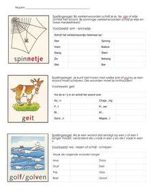 Spellingswerkblad Herhaling Spellingsregels Spinnetje Geit Golf