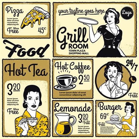 Vintage Menu Clip Art