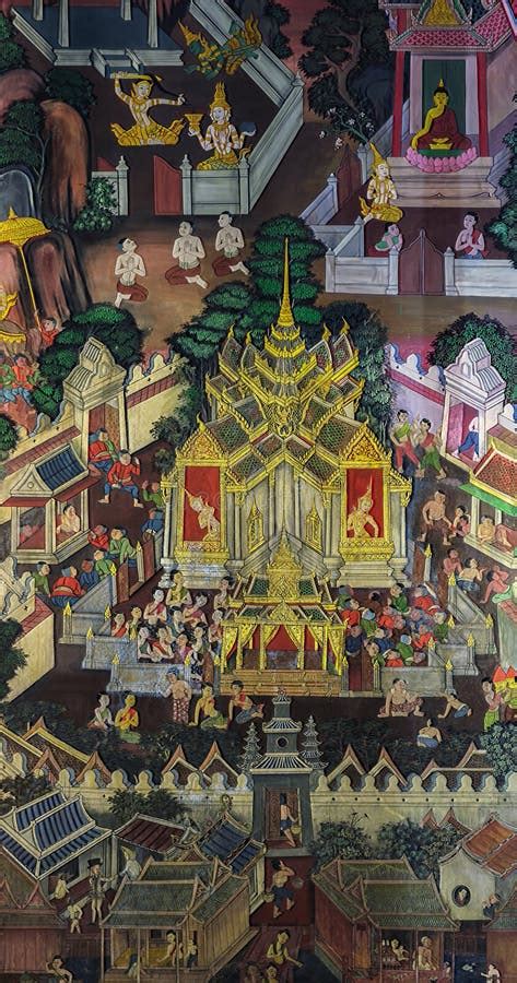 Ancient Thai Buddhist Mural Mural Painting On Temple Wall Stock Photo