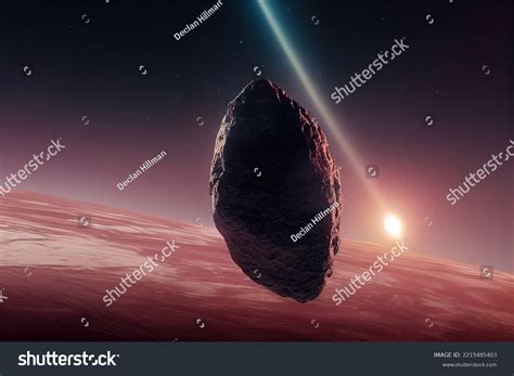 This 3d Illustration Oumuamua Asteroid First Stock Illustration