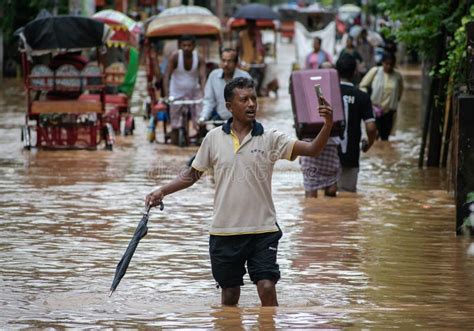 Guwahati Assam India Severe Water Logging After Heavy Rainfall