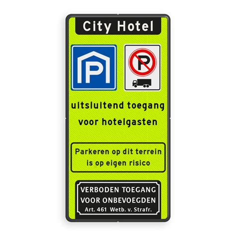 Bord Toegang Parkeergarage Uitsluitend Voor Gasten Reflecterend