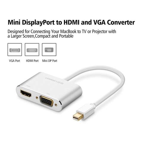 Promo Ugreen Mini Dp To Hdmi Vga Converter Cm Silver Diskon