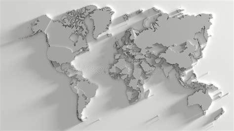 Grey Map Of The World Stock Vector Illustration Of North