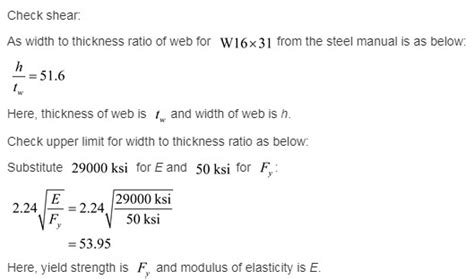 Solved The Beam Shown In Figure P Is A W Of A Steel