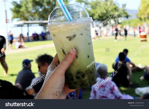 Japanese Matcha Cream Cheese Latte Tapioca Stock Photo 1500485930