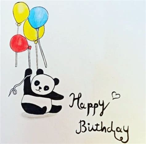 Drawing Panda Holding Balloons Easy Drawings Easy Drawings For