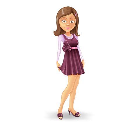 Young Girl Vector Character - Vector Characters