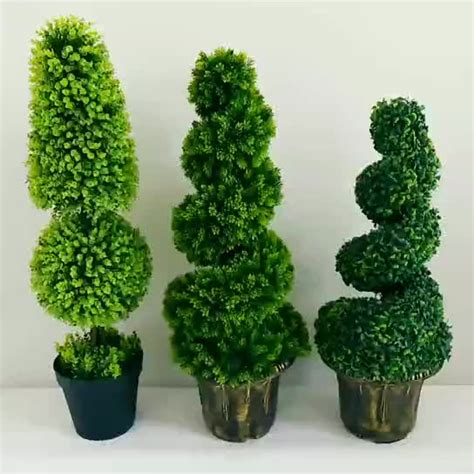 Artificial Topiary Tree Spiral Grass Ball Tree For Garden Or Home