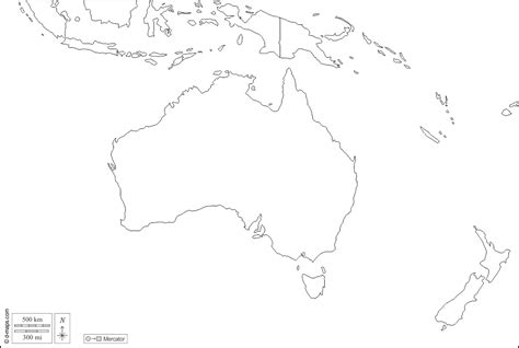 Blank Map Of Australia And Oceania