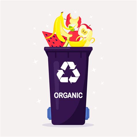 Trash Can With Organic Waste Suitable For Recycling Segregate Waste