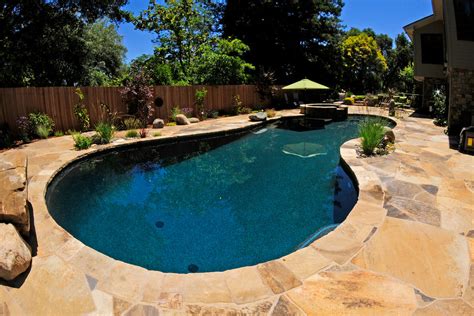 Natural Pool With Flagstone Coping And Patio Rustic Pool San