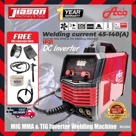 ACO MJ200 MJ 200 3in1 Gasless MIG MMA TIG Inverter Welding Machine