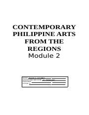 Cpar Module Answer Docx Contemporary Philippine Arts From The