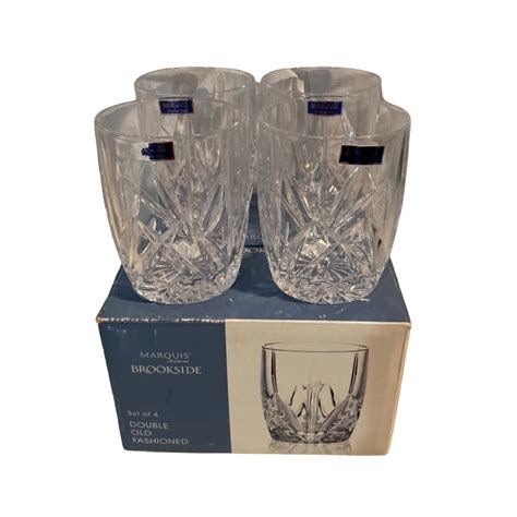 Waterford Marquis Brookside Double Old Fashioned Glasses Set Of 4