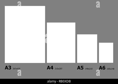 Ejemplo de las dimensiones de los tamaños de papel fotográfico