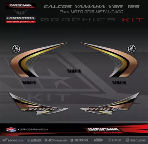 Calcos Yamaha Ybr Moto Gris Insignia Calcos En Venta En San