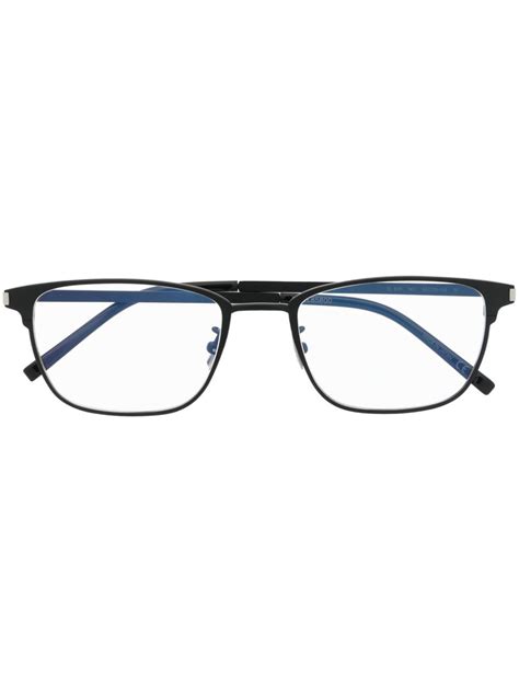 Saint Laurent Eyewear Brille Mit Eckigem Gestell Schwarz Farfetch De