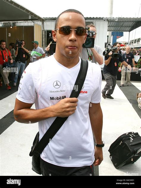 Englands Lewis Hamilton Arrives At Interlagos Hi Res Stock Photography