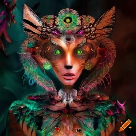 Biopunk Cyborg Red Fox Goddess In A Captivating Forest Setting On Craiyon