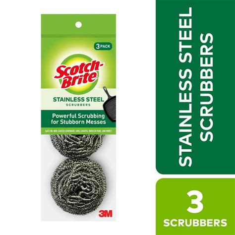 Scotch Brite Stainless Steel Scrubbing Pads 3 Pack