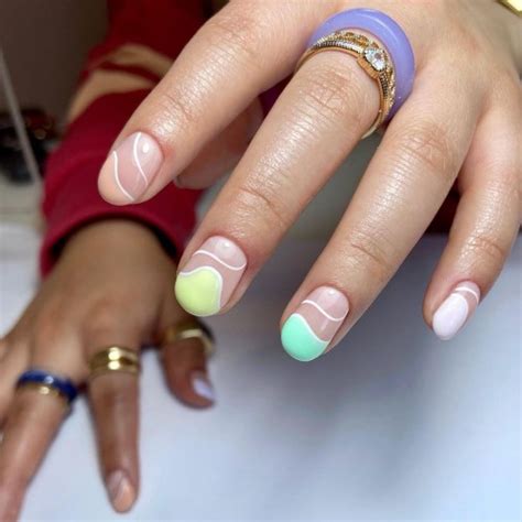 40 Cute Short Nail Designs For 2022 — Colorful Flower Sheer Nails