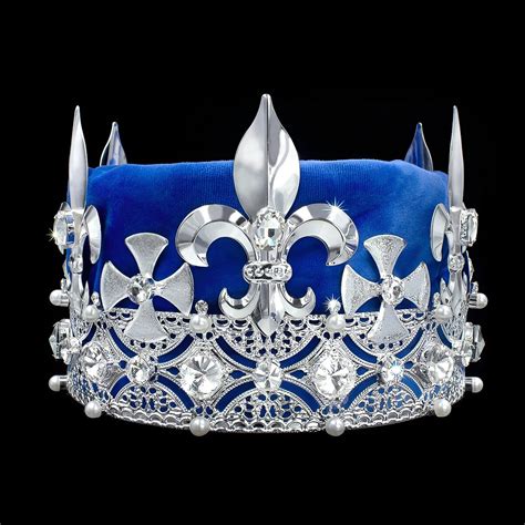 By The Sword Kings Crown Sliver Blue Crystal Gems