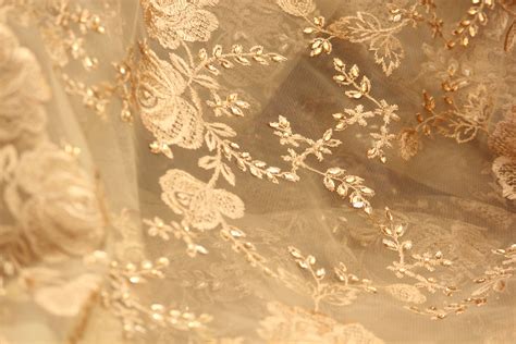 Organza Fabric By The Yard Beige Organza Embroidery Indian Etsy