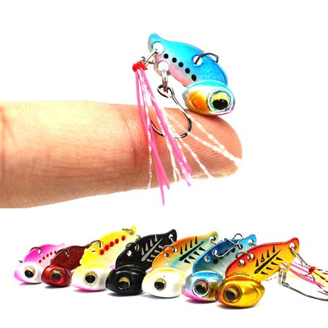 Mini VIB Lead Copper Metal Fishing Lure 3g 3D Fish Eye Lifelike Hard