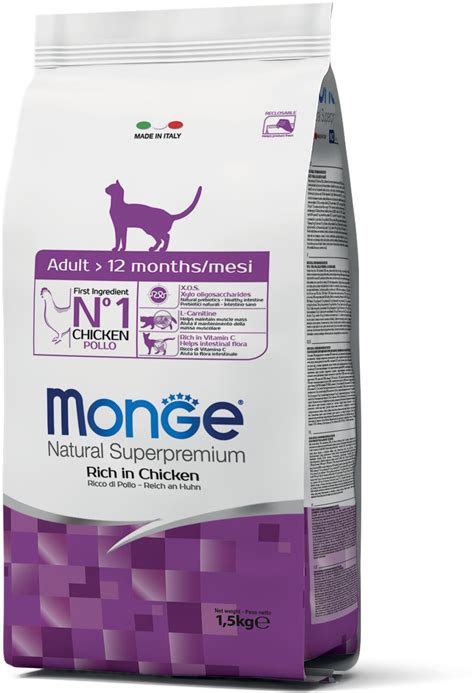 Monge Natural Superpremium Adult Rich In Chicken Dry Cat Food Au