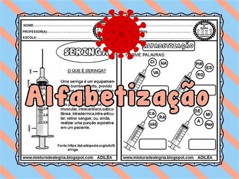 Atividades Sobre Vacinação Para Imprimir - ATIVIDADES DE ALFABETIZAÇÃO - VACINA - ATIVIDADES ANOS INICIAIS COM A BNCC