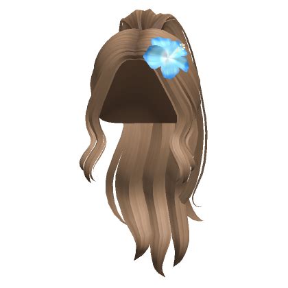 Wavy Summer Ponytail W Flower Dark Blonde Roblox