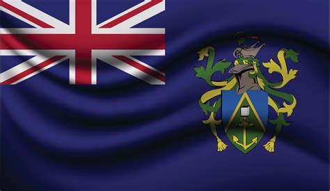 Pitcairn Islands Realistic Waving Flag Design Vector Art At