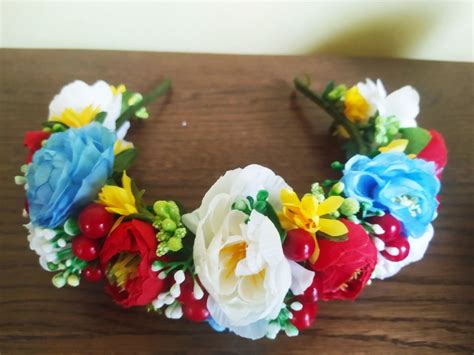 Ukrainian Wreath With Wildflowers Accessory Ukrainian Vinok Ukrainian