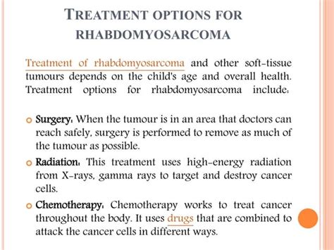 Rhabdomyosarcoma (RMS): Information on symptoms, diagnosis and treatment