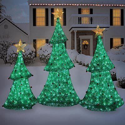 Pre Lit Led Christmas Trees Set Of Three