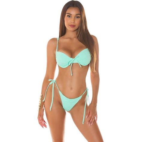 Koucla Damen Brazilian Bikini Hose zum Binden Mintgrün 9 95